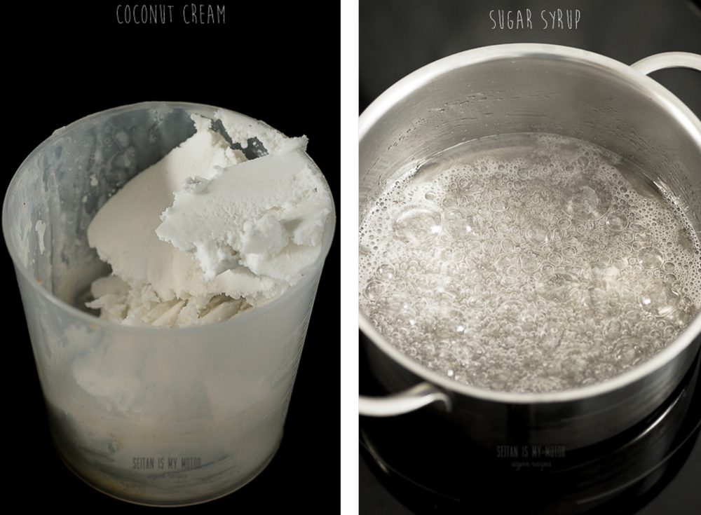 coconut cream and sugar srup