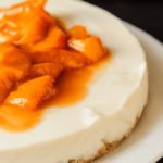 Apricot Cheesecake: vegan no-bake recipe. No cream cheese, no nuts.